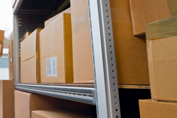 Boxes in the back of a delivery truck