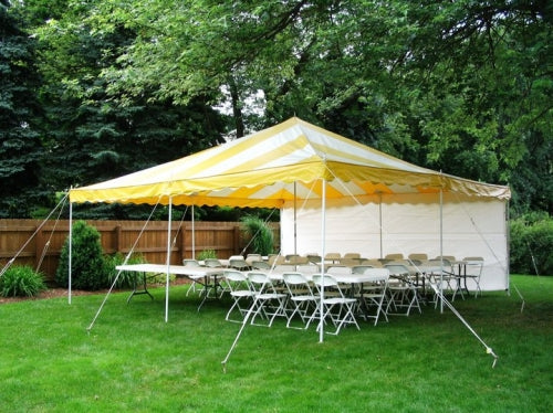 20' x 20' Do It Yourself Canopy Tent - Yellow & White Striped